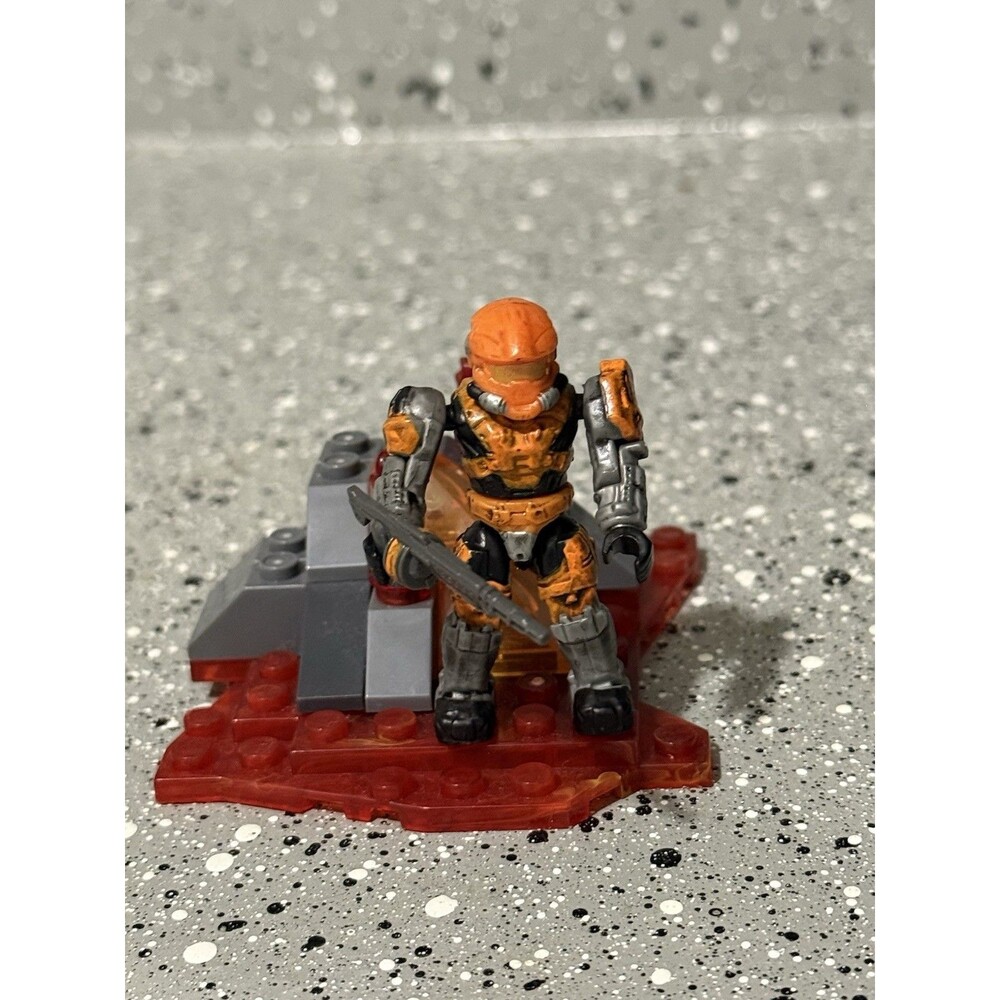 HALO MEGA BLOKS UNSC ORANGE SPARTAN HAZOP W/ MAGNUM MINI FIGURE 96978 SERIES 8